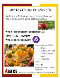 BACE Tailgate Nacho Sale